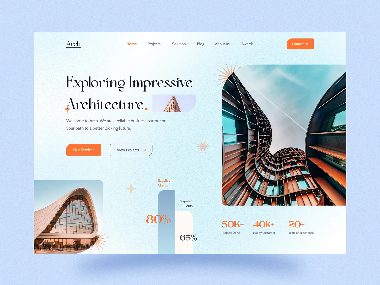 Architecture Website — actual Dribbble website design shot by Tanvir Ahammed Tamim